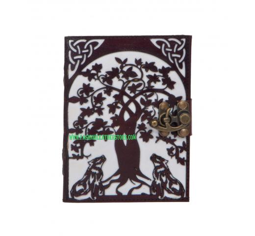 Fashion Leather Store Present New Wolf Under The Tree Leather Journal Notebook 